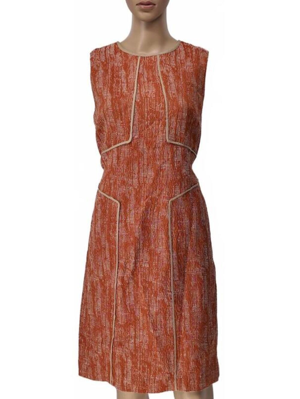 Anne‎ Klein Dress Size 10 Orange Textured Classic Workwear